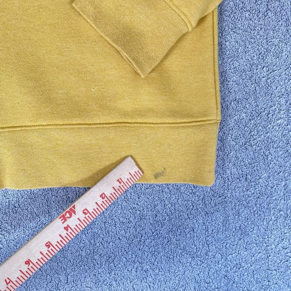 Nike Sportswear Men's Hoodie Sweatshirt Yellow Fleece Terry Cloth Lined Size L